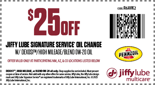 Jiffy Lube Oil Change Coupon